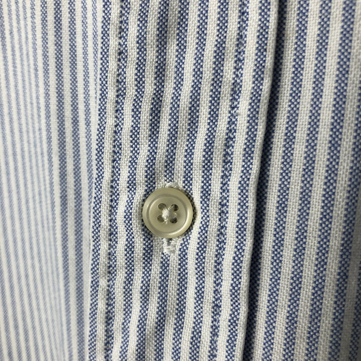Ralph Lauren long sleeve button down striped shirt, men's size L cotton white type Vintage Second Hand