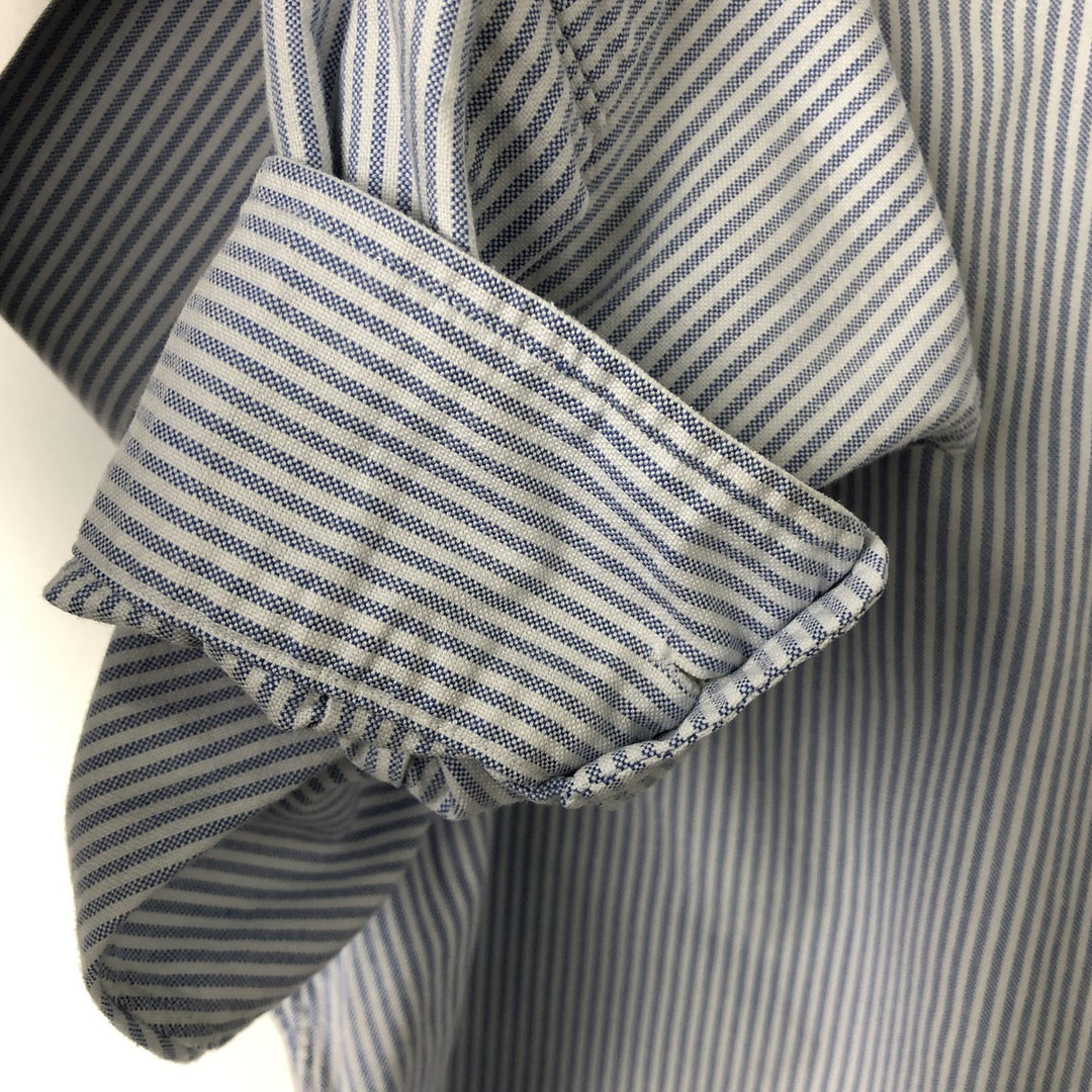 Ralph Lauren long sleeve button down striped shirt, men's size L cotton white type Vintage Second Hand
