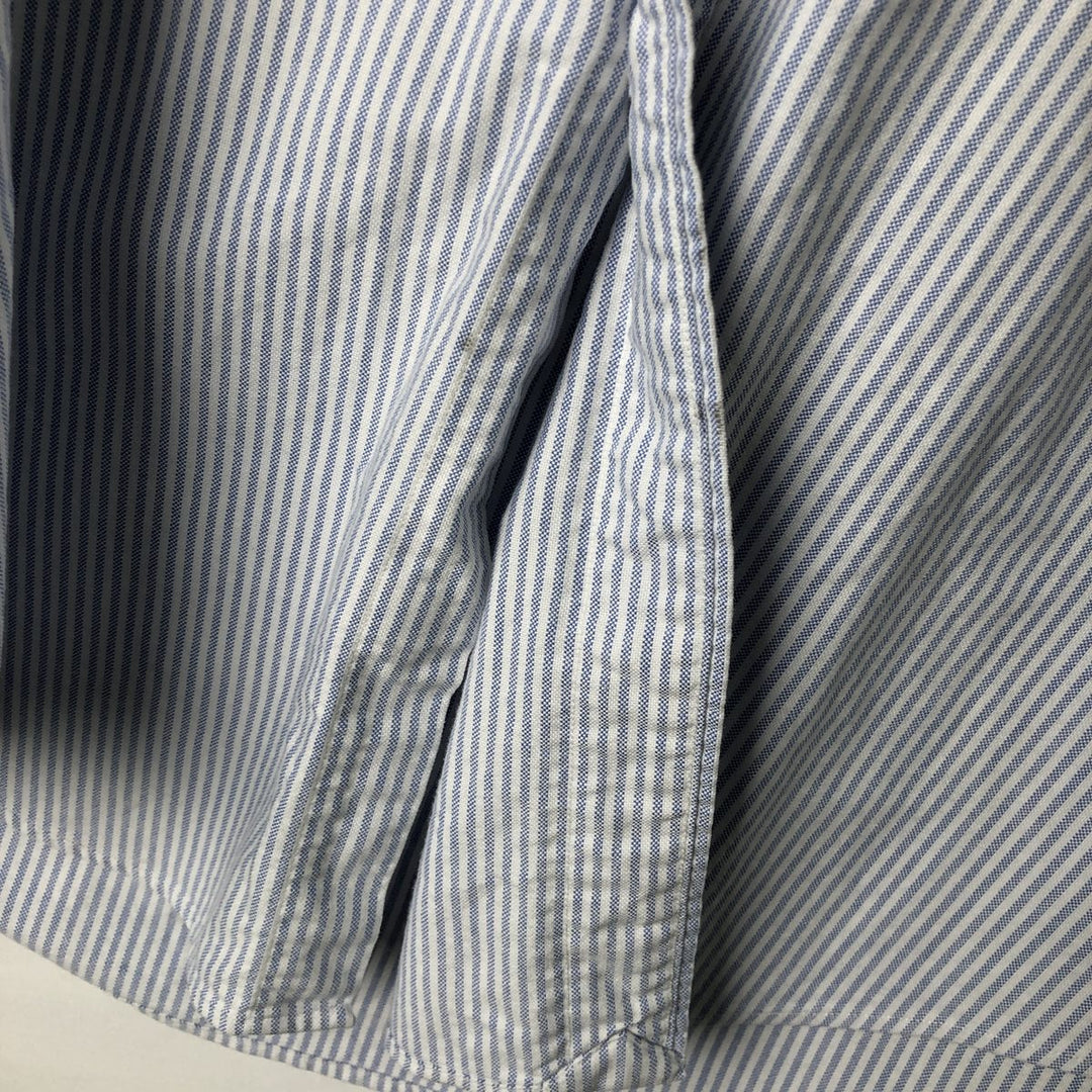Ralph Lauren long sleeve button down striped shirt, men's size L cotton white type Vintage Second Hand