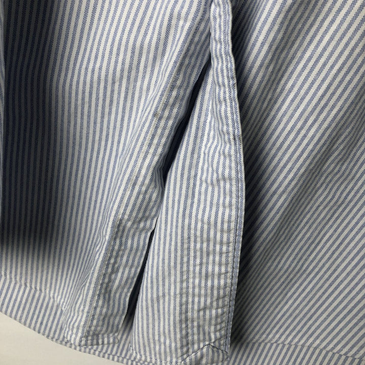 Ralph Lauren long sleeve button down striped shirt, men's size L cotton white type Vintage Second Hand