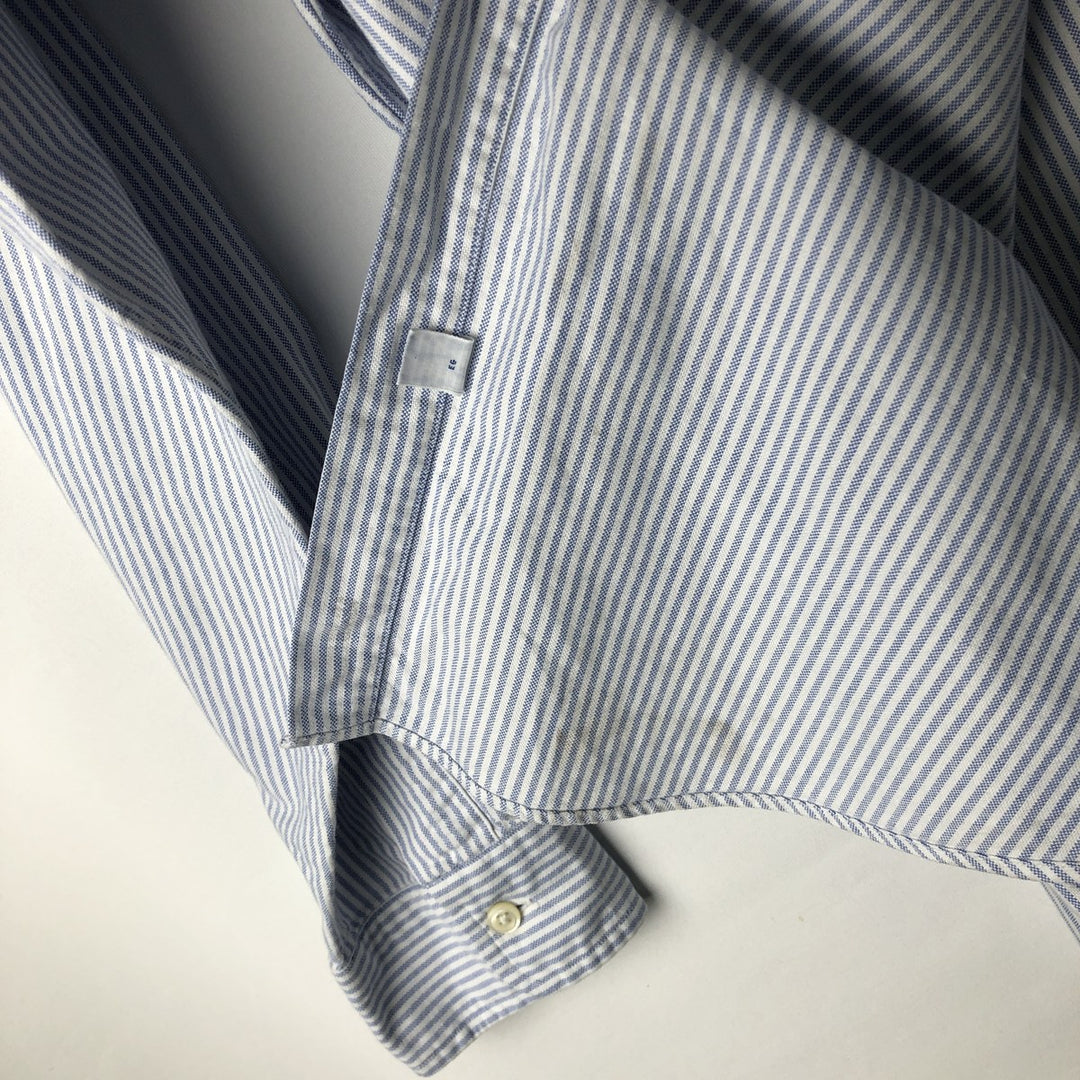 Ralph Lauren long sleeve button down striped shirt, men's size L cotton white type Vintage Second Hand