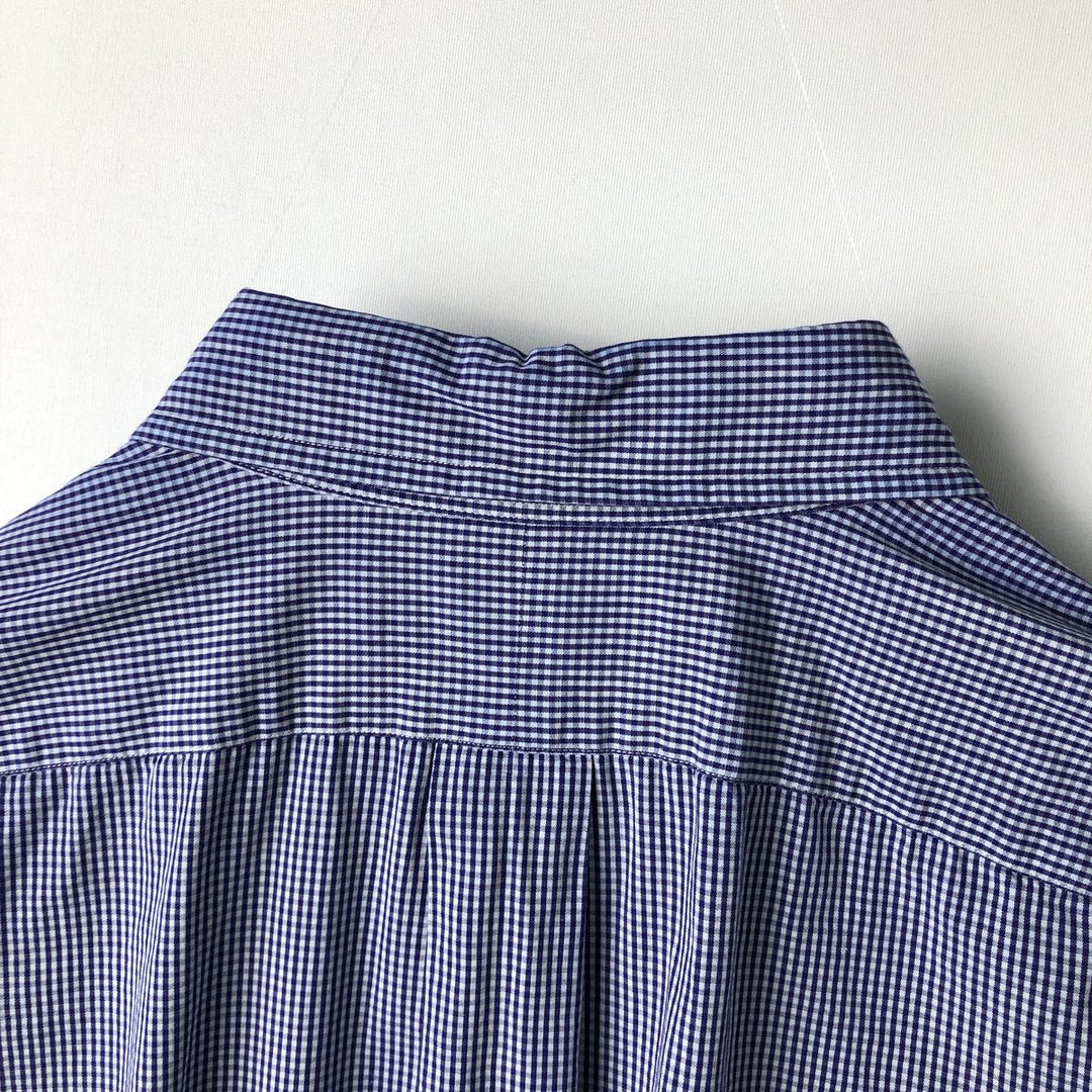 Ralph Lauren Classic Fit Gingham Check Long Sleeve Button Down Check Shirt Men's Size L cotton white type Vintage Second Hand