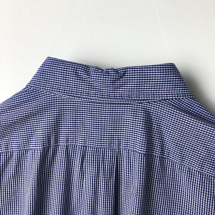 Ralph Lauren Classic Fit Gingham Check Long Sleeve Button Down Check Shirt Men's Size L cotton white type Vintage Second Hand