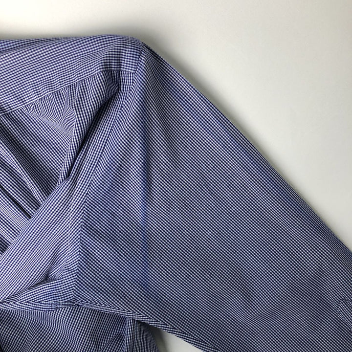 Ralph Lauren Classic Fit Gingham Check Long Sleeve Button Down Check Shirt Men's Size L cotton white type Vintage Second Hand