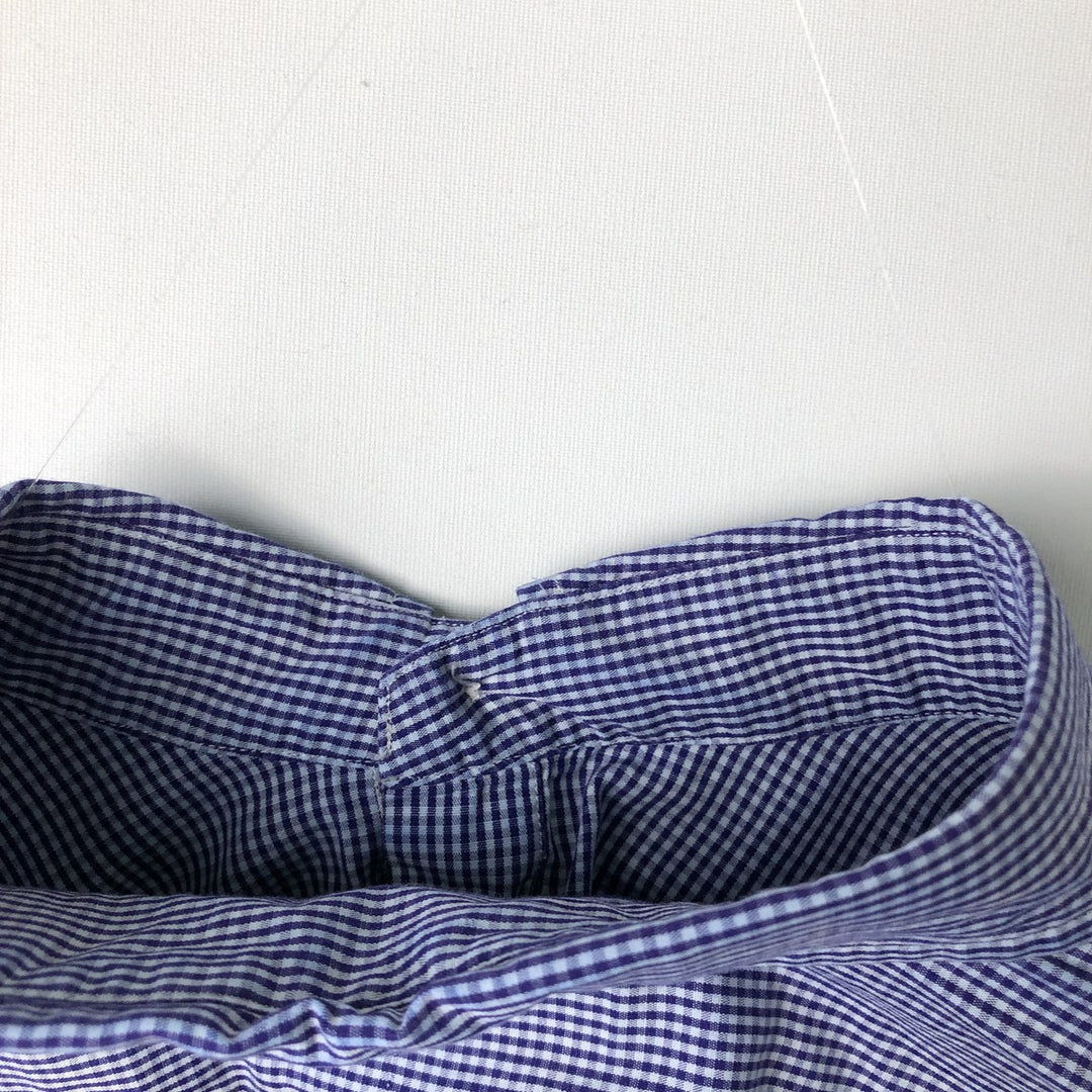 Ralph Lauren Classic Fit Gingham Check Long Sleeve Button Down Check Shirt Men's Size L cotton white type Vintage Second Hand