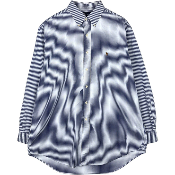 Ralph Lauren YARMOUTH Long Sleeve Button-Down Striped Shirt, Men's Size L cotton white type Vintage Second Hand