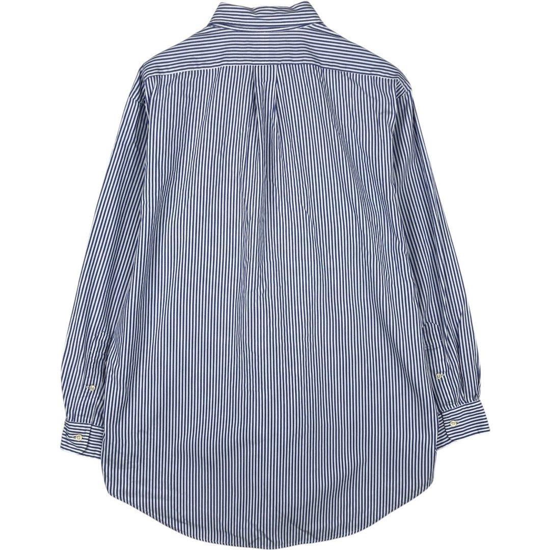 Ralph Lauren YARMOUTH Long Sleeve Button-Down Striped Shirt, Men's Size L cotton white type Vintage Second Hand