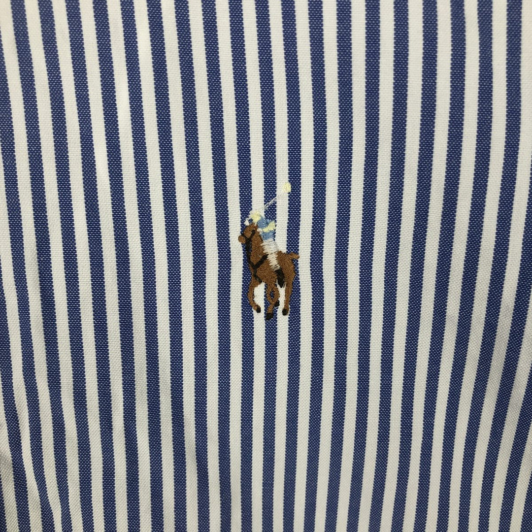 Ralph Lauren YARMOUTH Long Sleeve Button-Down Striped Shirt, Men's Size L cotton white type Vintage Second Hand