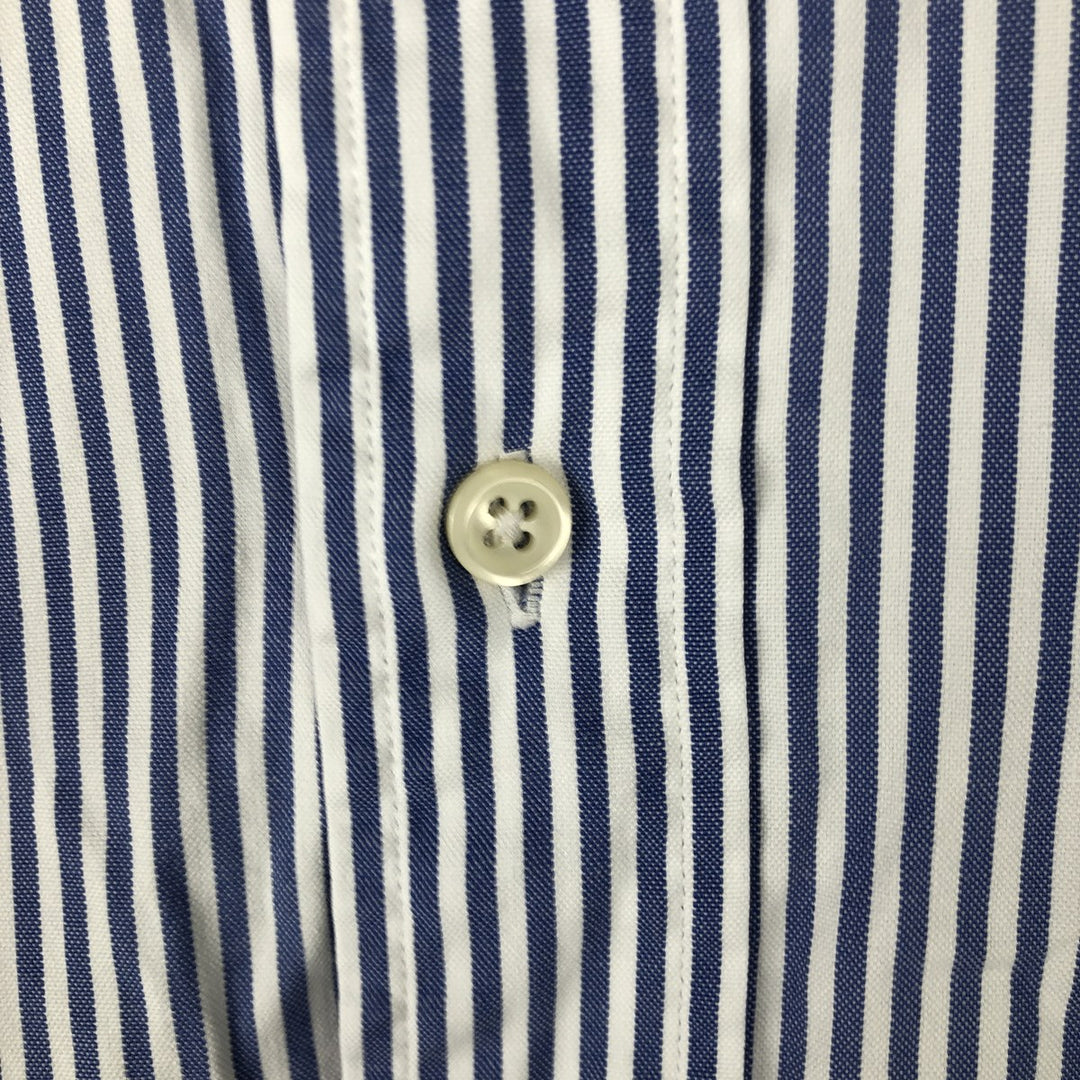 Ralph Lauren YARMOUTH Long Sleeve Button-Down Striped Shirt, Men's Size L cotton white type Vintage Second Hand