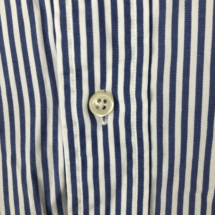 Ralph Lauren YARMOUTH Long Sleeve Button-Down Striped Shirt, Men's Size L cotton white type Vintage Second Hand