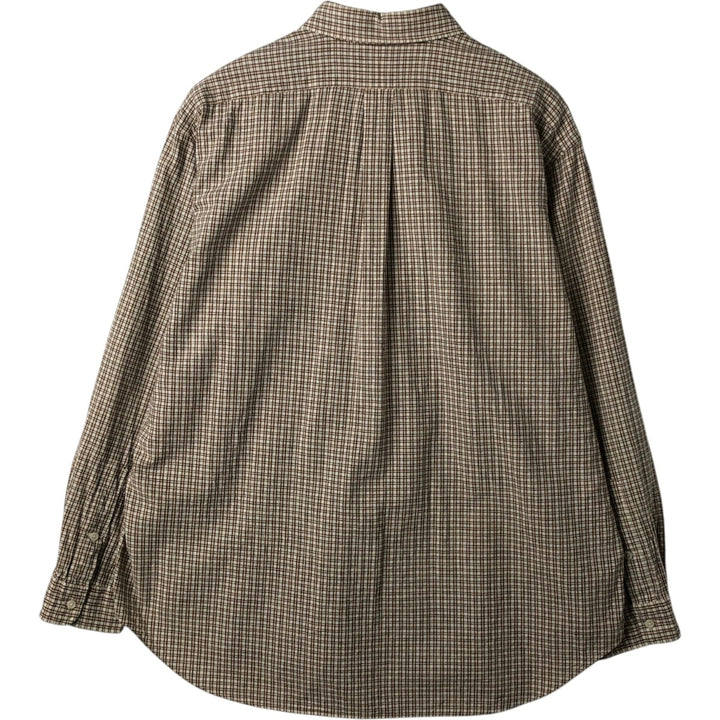 Ralph Lauren BLAKE long sleeve button down check shirt, men's XL size cotton Beige type Vintage Second Hand
