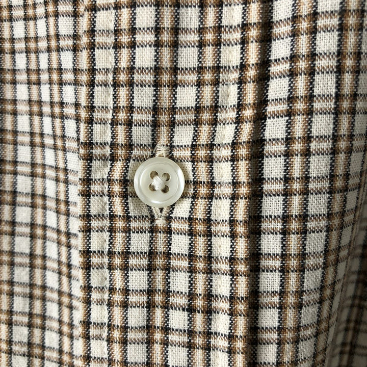 Ralph Lauren BLAKE long sleeve button down check shirt, men's XL size cotton Beige type Vintage Second Hand
