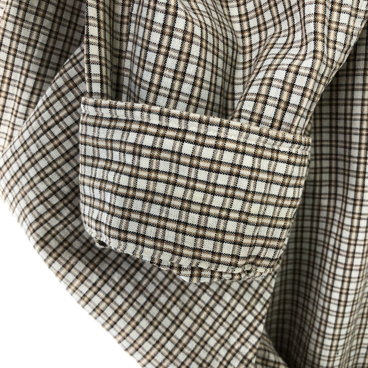 Ralph Lauren BLAKE long sleeve button down check shirt, men's XL size cotton Beige type Vintage Second Hand