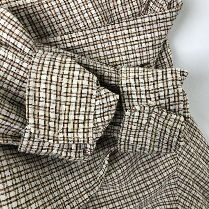 Ralph Lauren BLAKE long sleeve button down check shirt, men's XL size cotton Beige type Vintage Second Hand