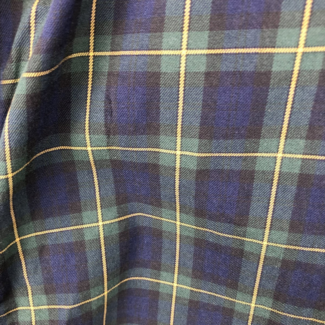 Ralph Lauren POLO by Ralph Lauren long sleeve cotton check shirt, men's XL size cotton navy blue type Vintage Second Hand