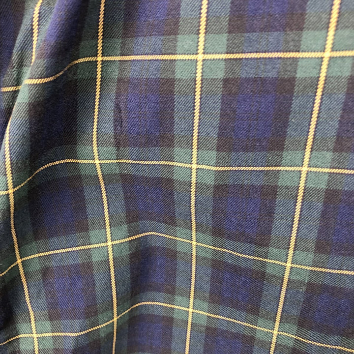 Ralph Lauren POLO by Ralph Lauren long sleeve cotton check shirt, men's XL size cotton navy blue type Vintage Second Hand