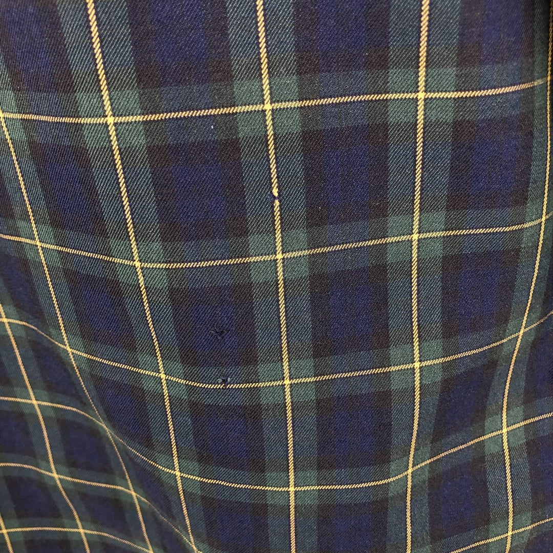 Ralph Lauren POLO by Ralph Lauren long sleeve cotton check shirt, men's XL size cotton navy blue type Vintage Second Hand
