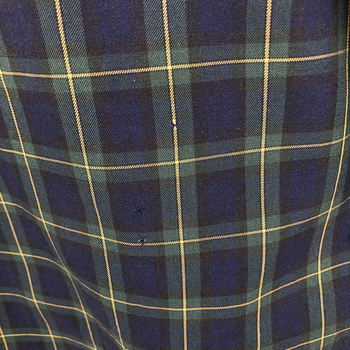 Ralph Lauren POLO by Ralph Lauren long sleeve cotton check shirt, men's XL size cotton navy blue type Vintage Second Hand