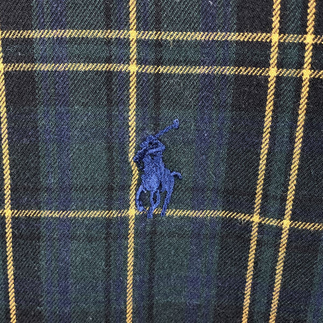 Ralph Lauren Classic Fit Long Sleeve Button Down Check Shirt, Men's Size L cotton green type Vintage Second Hand