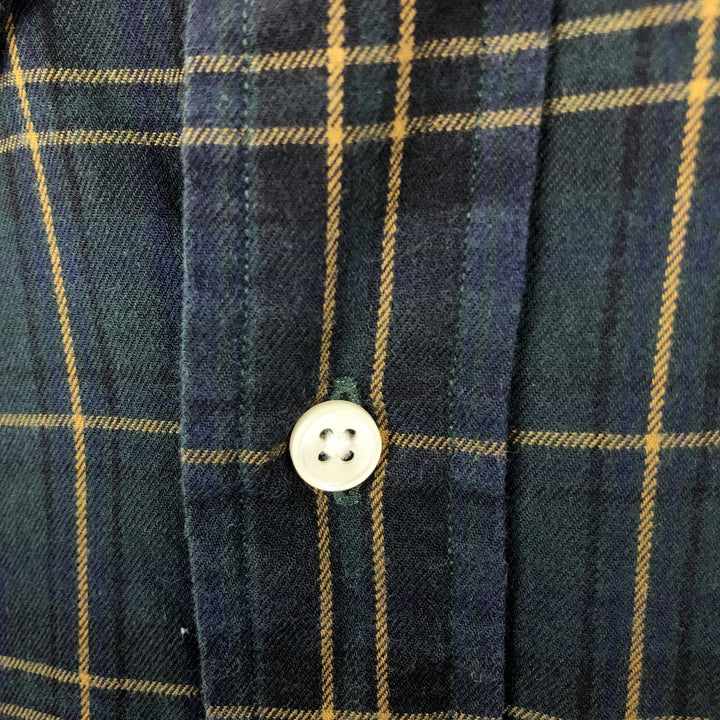 Ralph Lauren Classic Fit Long Sleeve Button Down Check Shirt, Men's Size L cotton green type Vintage Second Hand
