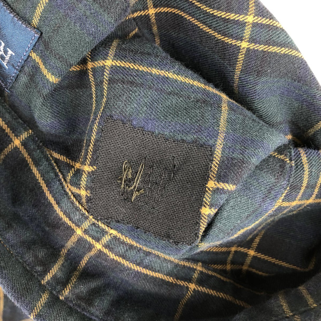 Ralph Lauren Classic Fit Long Sleeve Button Down Check Shirt, Men's Size L cotton green type Vintage Second Hand