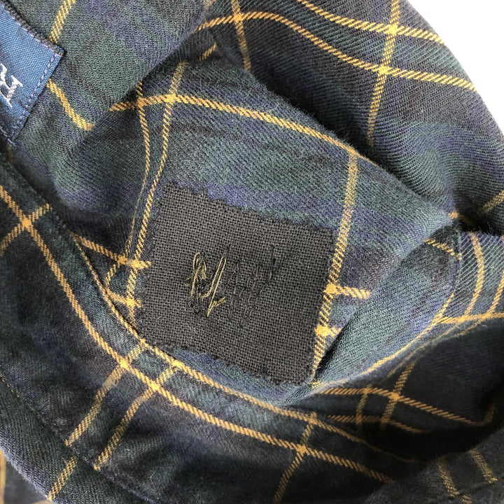 Ralph Lauren Classic Fit Long Sleeve Button Down Check Shirt, Men's Size L cotton green type Vintage Second Hand