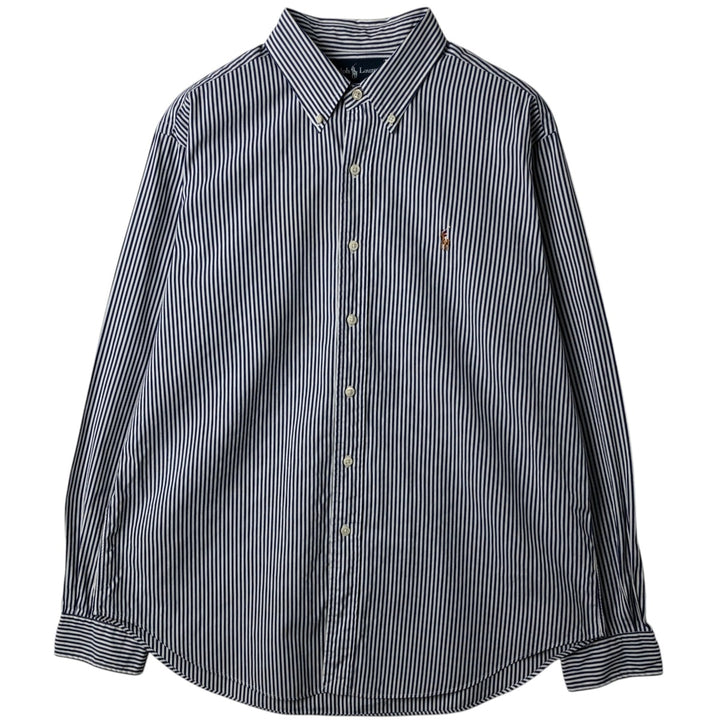 Ralph Lauren Classic Fit Long Sleeve Button Down Striped Shirt Men's XL cotton white type Vintage Second Hand