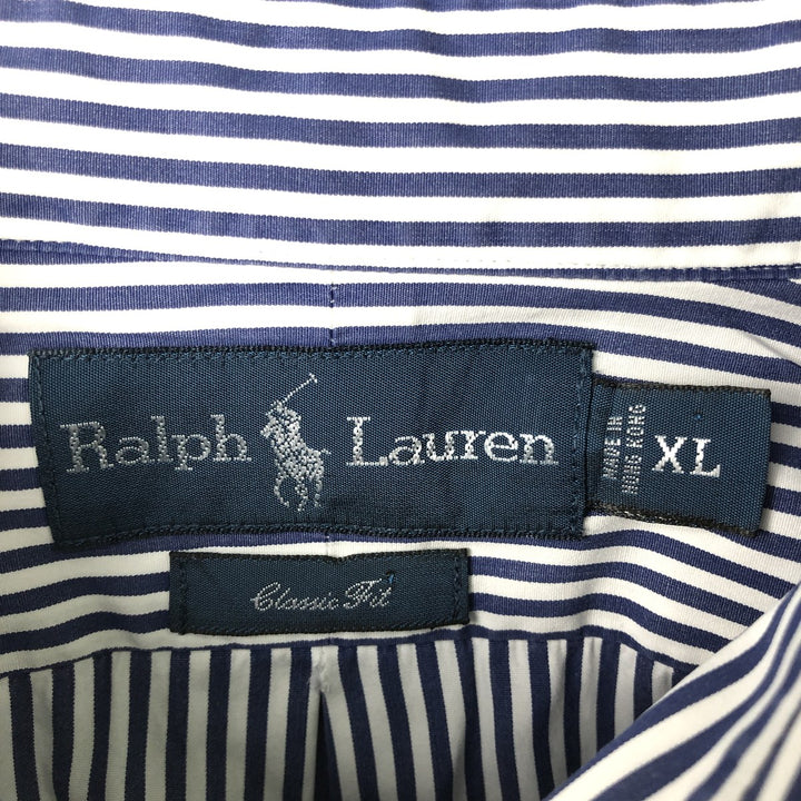 Ralph Lauren Classic Fit Long Sleeve Button Down Striped Shirt Men's XL cotton white type Vintage Second Hand
