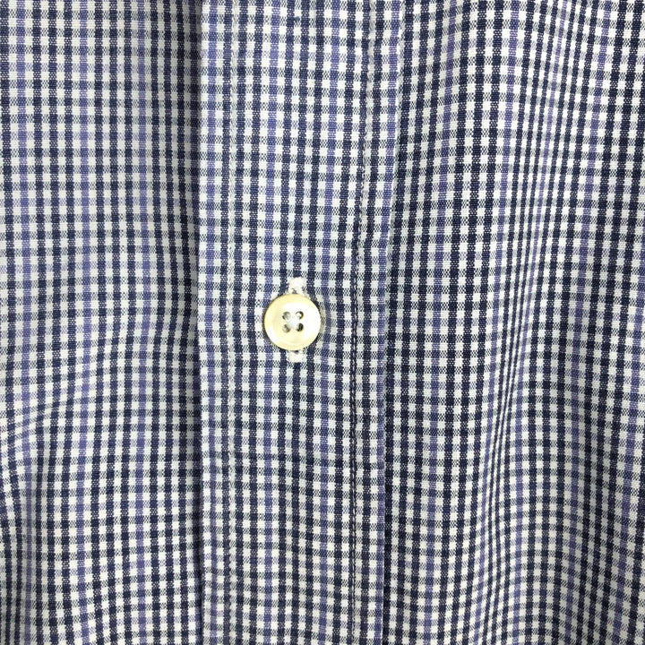 Ralph Lauren BLAIRE long sleeve button down check shirt, men's XL size cotton navy blue type Vintage Second Hand