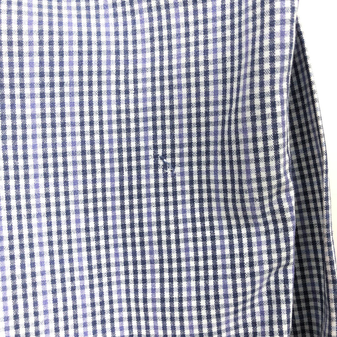 Ralph Lauren BLAIRE long sleeve button down check shirt, men's XL size cotton navy blue type Vintage Second Hand
