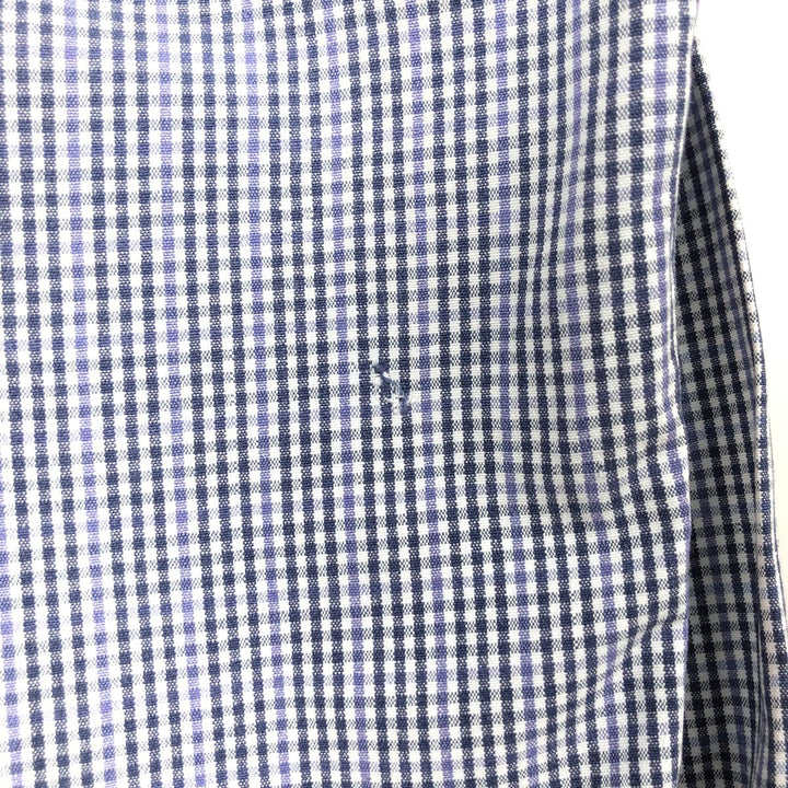 Ralph Lauren BLAIRE long sleeve button down check shirt, men's XL size cotton navy blue type Vintage Second Hand