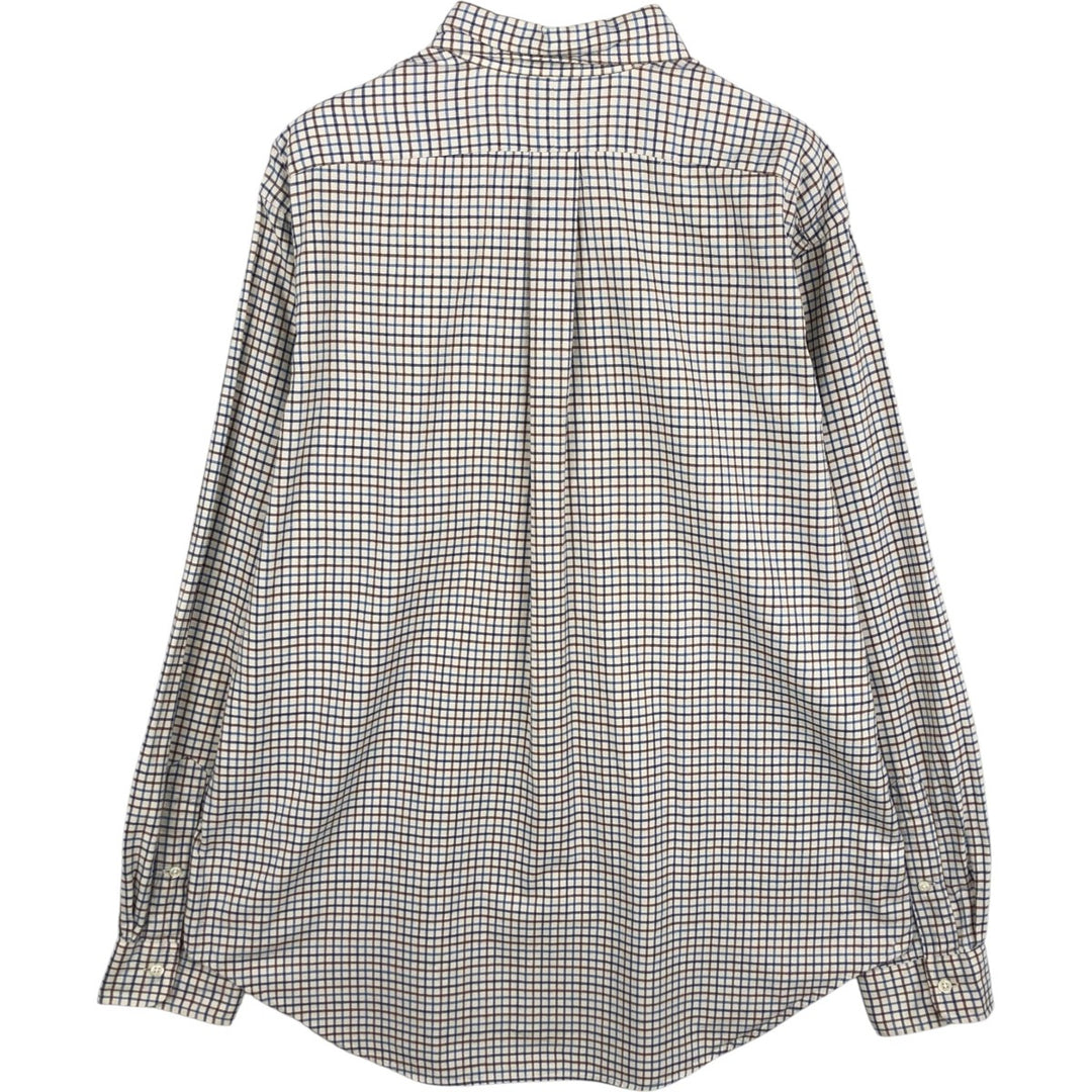 Ralph Lauren Classic Fit Long Sleeve Button Down Flannel Check Shirt Men's XL cotton navy blue type Vintage Second Hand