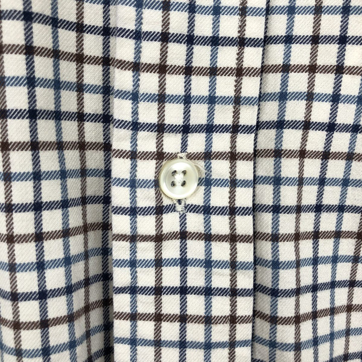 Ralph Lauren Classic Fit Long Sleeve Button Down Flannel Check Shirt Men's XL cotton navy blue type Vintage Second Hand
