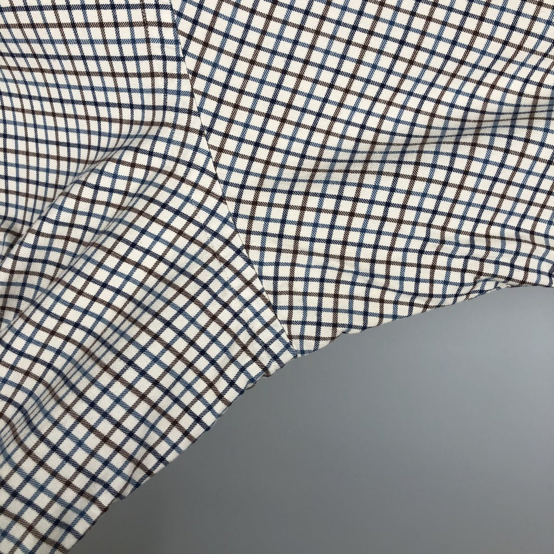 Ralph Lauren Classic Fit Long Sleeve Button Down Flannel Check Shirt Men's XL cotton navy blue type Vintage Second Hand