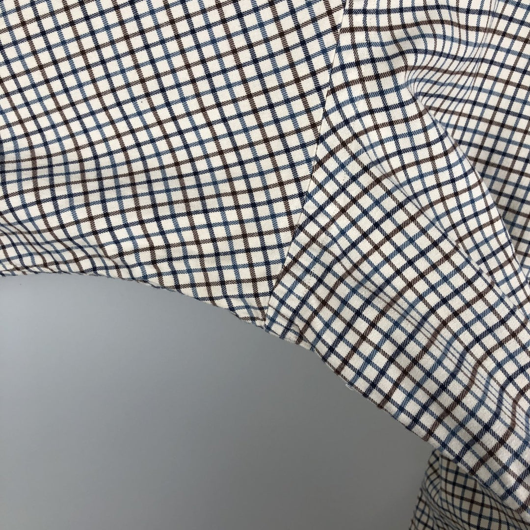 Ralph Lauren Classic Fit Long Sleeve Button Down Flannel Check Shirt Men's XL cotton navy blue type Vintage Second Hand