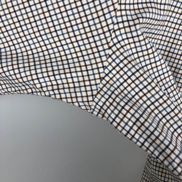 Ralph Lauren Classic Fit Long Sleeve Button Down Flannel Check Shirt Men's XL cotton navy blue type Vintage Second Hand