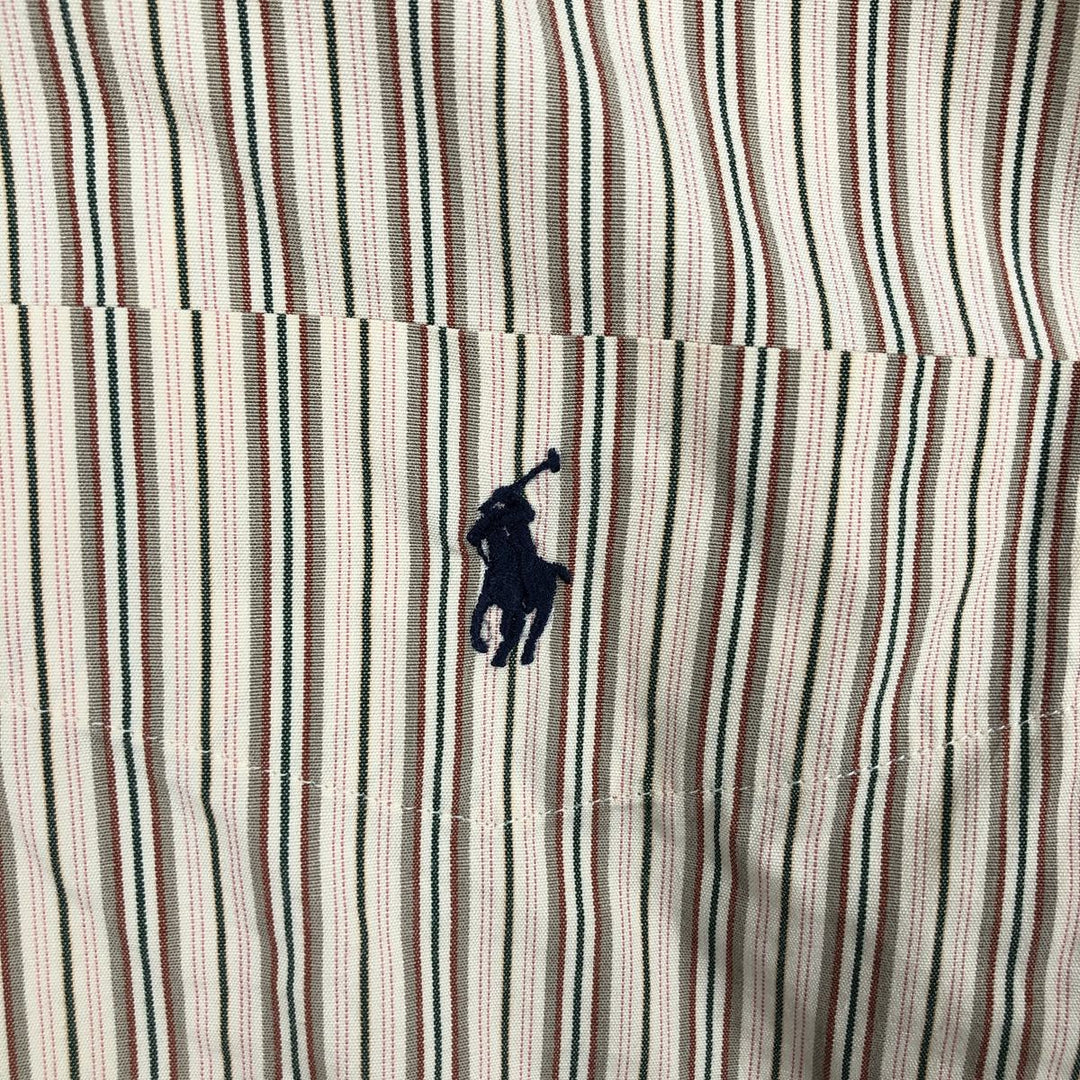 Ralph Lauren EVERETT Multi-stripe Long-Sleeve Button-Down Striped Shirt, Men's Size S (approx.) cotton Beige type Vintage Second Hand