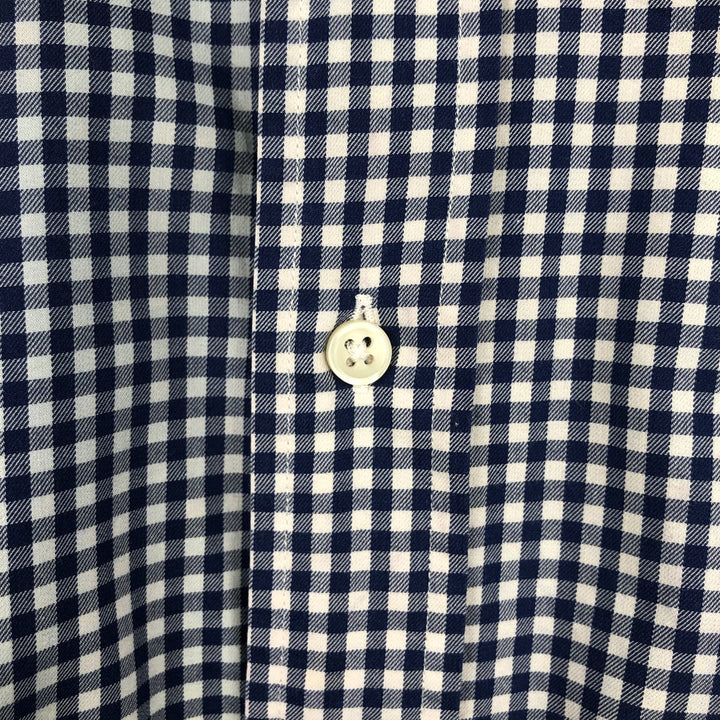 Ralph Lauren CLASSIC FIT Check Pattern Gingham Check Long Sleeve Button-Down Check Shirt, Men's Size XL (approx.) cotton blue type Vintage Second Hand
