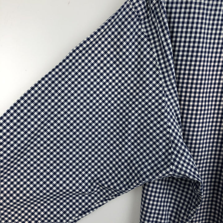 Ralph Lauren CLASSIC FIT Check Pattern Gingham Check Long Sleeve Button-Down Check Shirt, Men's Size XL (approx.) cotton blue type Vintage Second Hand