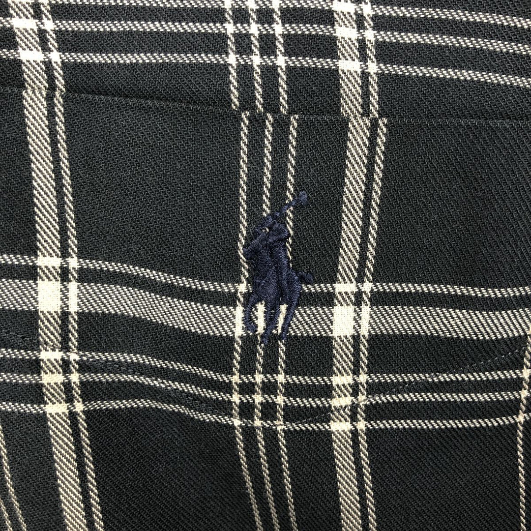 Ralph Lauren MCMEEL long-sleeved button-down check shirt, men's size XL cotton black type Vintage Second Hand