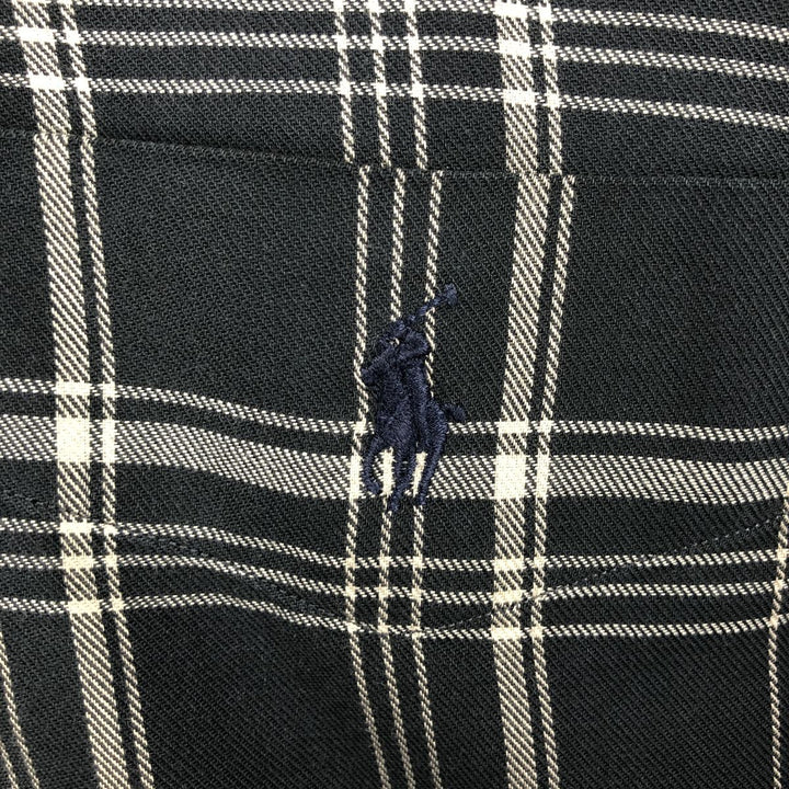 Ralph Lauren MCMEEL long-sleeved button-down check shirt, men's size XL cotton black type Vintage Second Hand