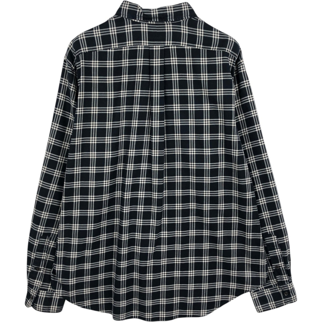 Ralph Lauren Classic Fit Long Sleeve Button Down Check Shirt Men's XL cotton navy blue type Vintage Second Hand