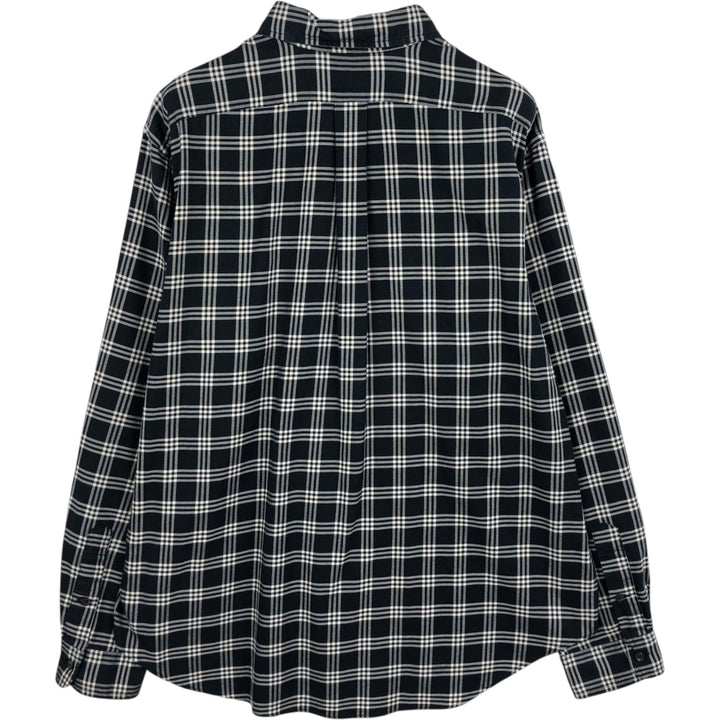 Ralph Lauren Classic Fit Long Sleeve Button Down Check Shirt Men's XL cotton navy blue type Vintage Second Hand