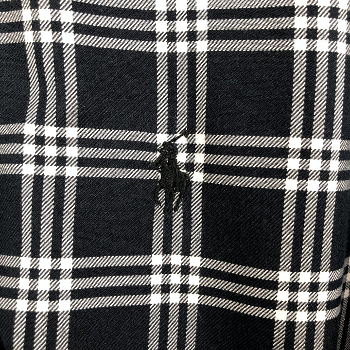 Ralph Lauren Classic Fit Long Sleeve Button Down Check Shirt Men's XL cotton navy blue type Vintage Second Hand