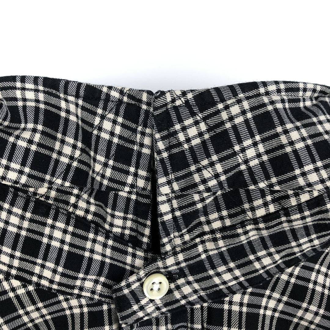 Ralph Lauren POLO by Ralph Lauren ESTATE SPORT Check Pattern Wide Collar Long Sleeve Cotton Shirt, Men's Size XL (approx.) cotton black type Vintage Second Hand