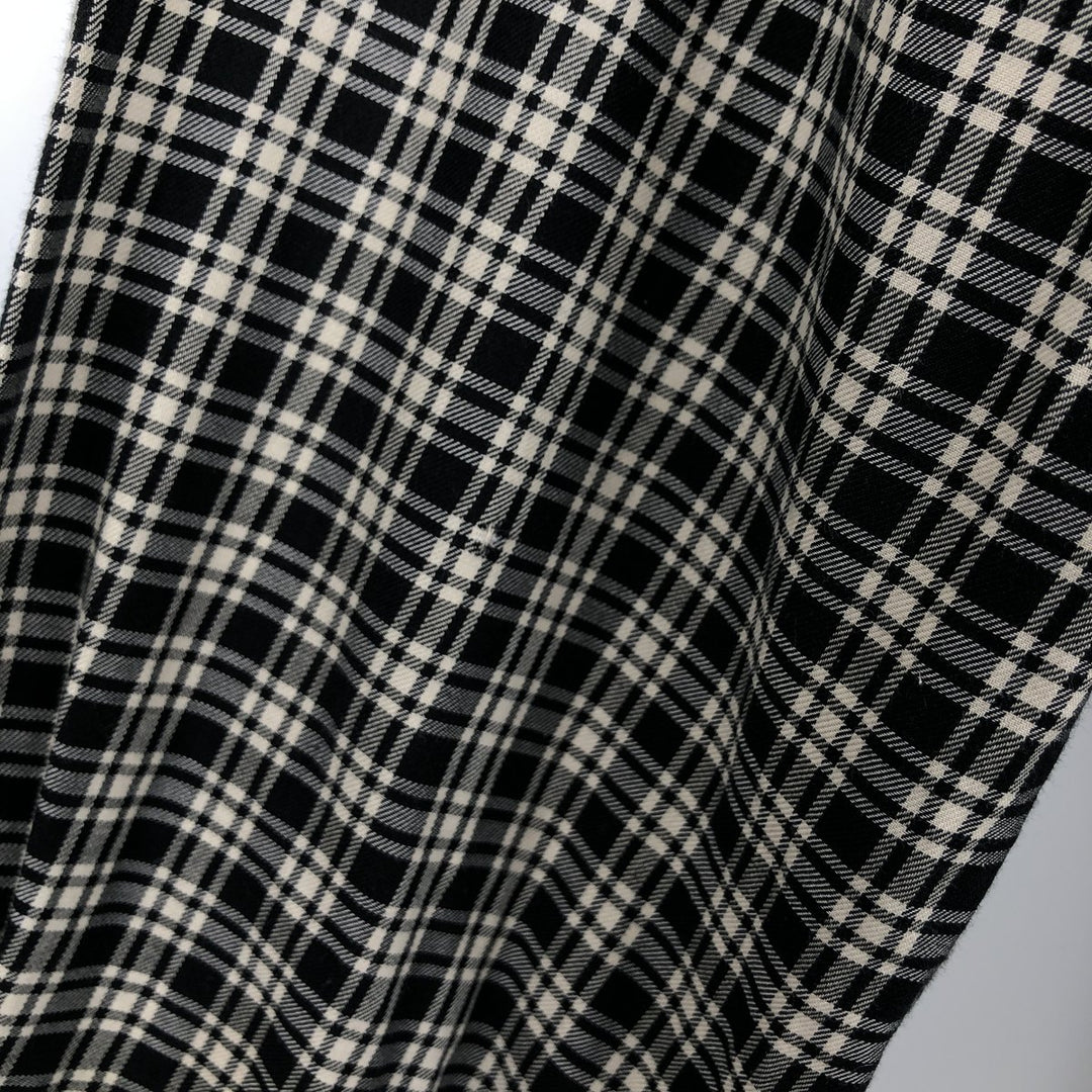 Ralph Lauren POLO by Ralph Lauren ESTATE SPORT Check Pattern Wide Collar Long Sleeve Cotton Shirt, Men's Size XL (approx.) cotton black type Vintage Second Hand