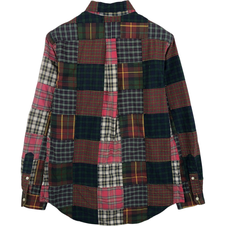 Ralph Lauren patchwork long-sleeved button-down check shirt, men's size M (approx.) cotton multicolor Vintage Second Hand