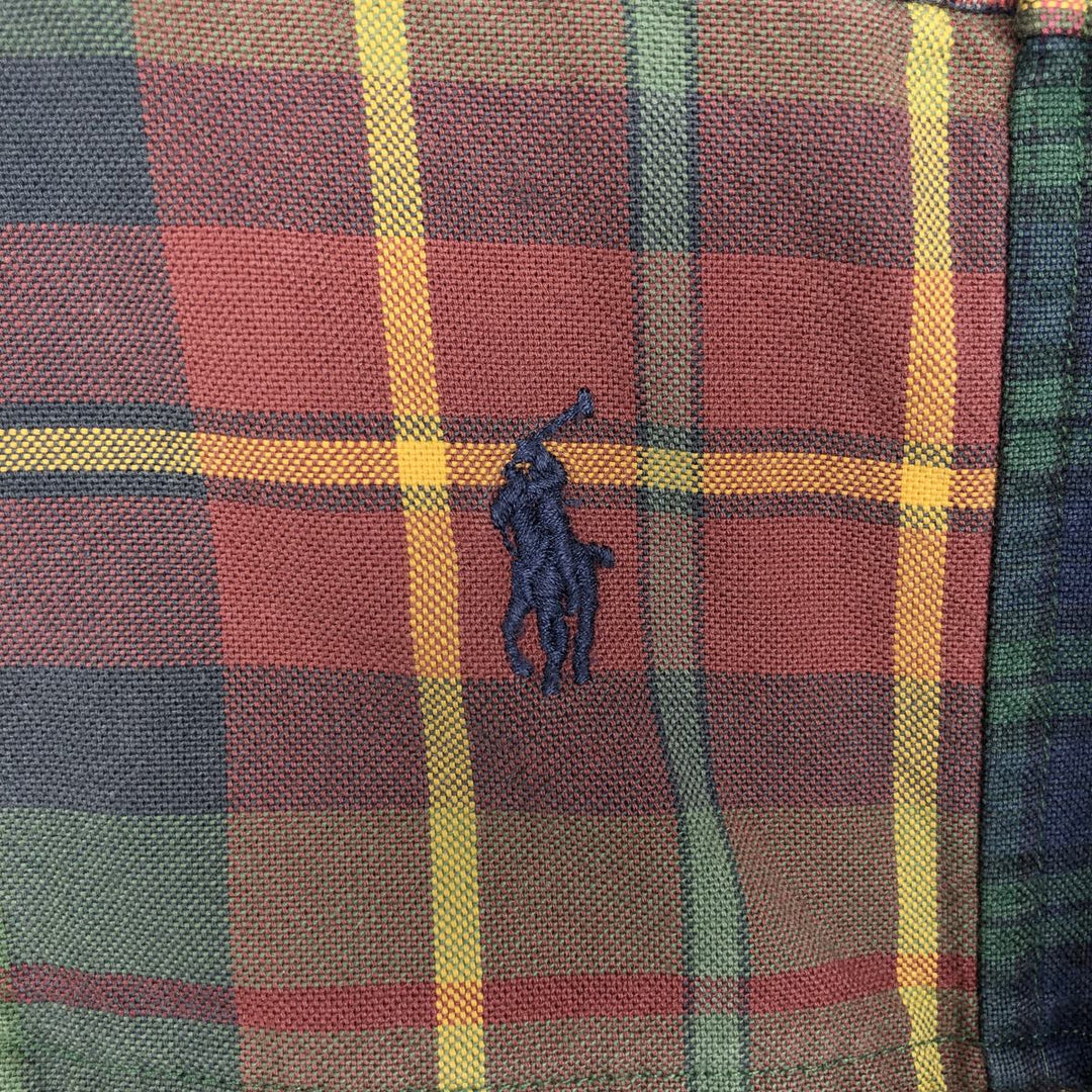 Ralph Lauren patchwork long-sleeved button-down check shirt, men's size M (approx.) cotton multicolor Vintage Second Hand