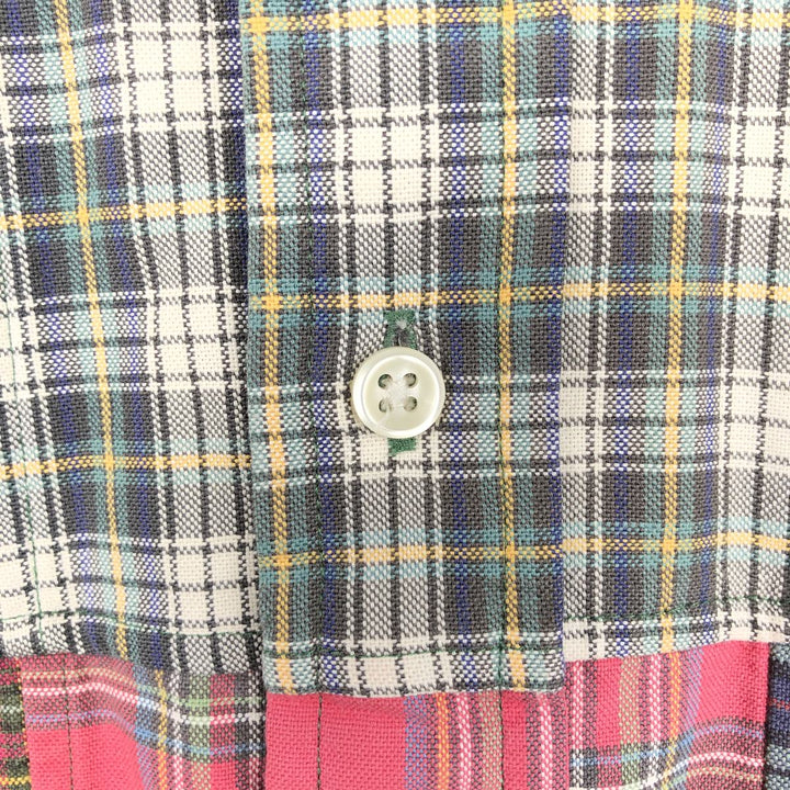 Ralph Lauren patchwork long-sleeved button-down check shirt, men's size M (approx.) cotton multicolor Vintage Second Hand