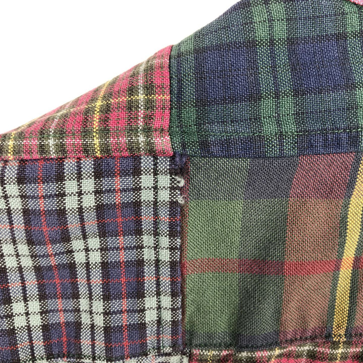 Ralph Lauren patchwork long-sleeved button-down check shirt, men's size M (approx.) cotton multicolor Vintage Second Hand